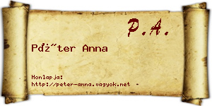 Péter Anna névjegykártya
