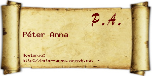 Péter Anna névjegykártya